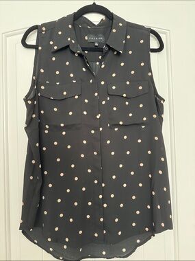 Black and tank polka dot top